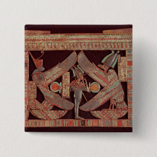 Badge Carré 5 Cm Plat de sein dépeignant Osiris, un dieu de