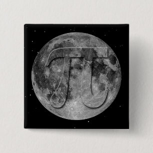 Badge Carré 5 Cm Pleine lune Pi Day Fun