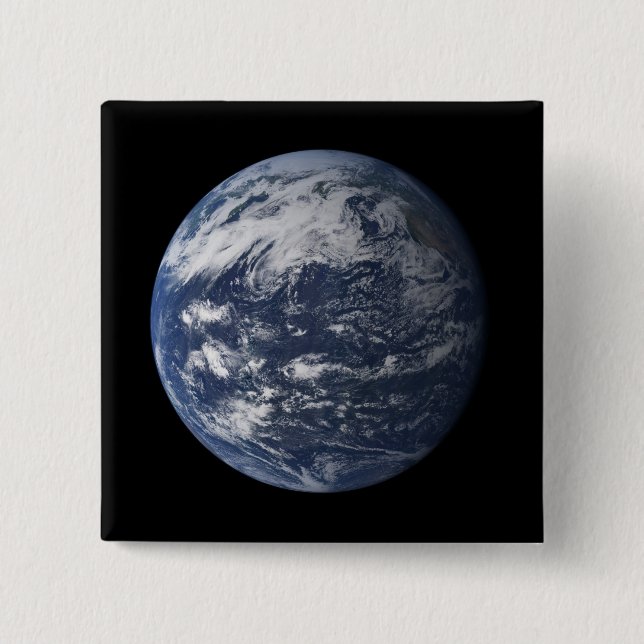 Badge Carré 5 Cm Pleine Terre centrée sur l'océan Pacifique (Devant)