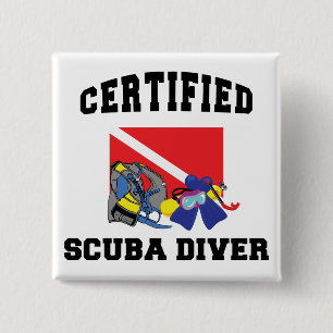 Badge Carré 5 Cm Plongeur autonome certifié