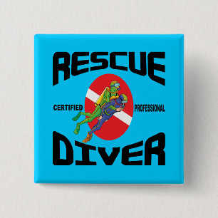 Badge Carré 5 Cm Plongeur de délivrance