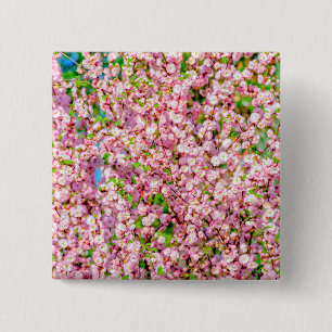 Badge Carré 5 Cm Plum à fleurs