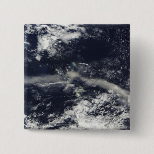 Badge Carré 5 Cm Plume de cendre des collines de Soufriere,