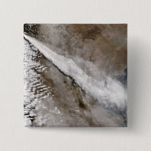 Badge Carré 5 Cm Plume de l'éruption du volcan de Chaiten, Chili