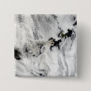 Badge Carré 5 Cm Plume du volcan Okmok, îles Aléoutiennes