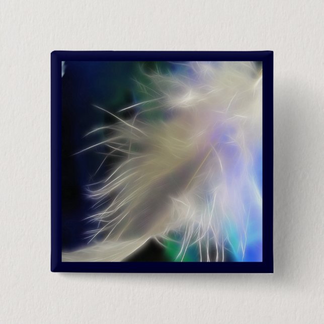 Badge Carré 5 Cm Plumes d'ange ! (Devant)