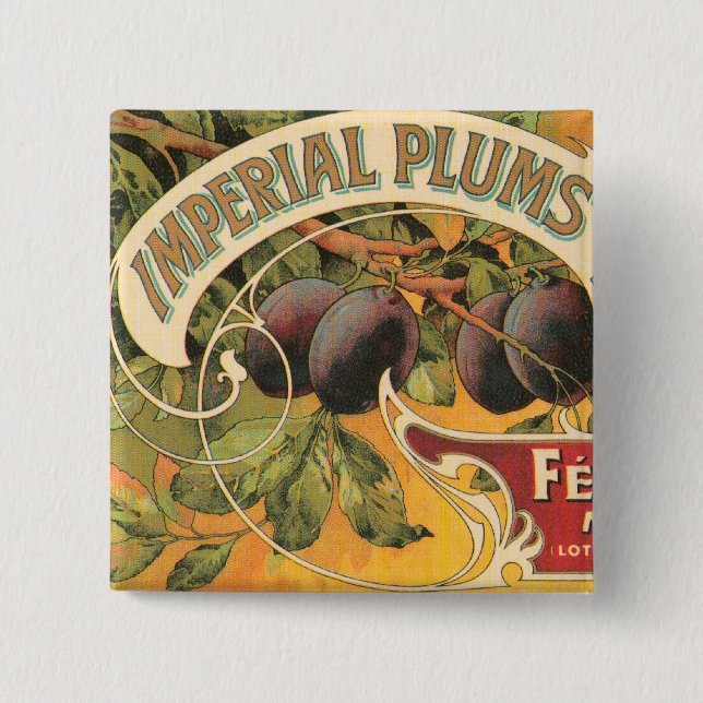 Badge Carré 5 Cm Plums impériaux (Devant)