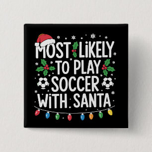 Badge Carré 5 Cm Plus susceptible de jouer au football avec Santa F