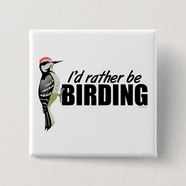 Badge Carré 5 Cm Plutôt faire l'oiseau (Devant)