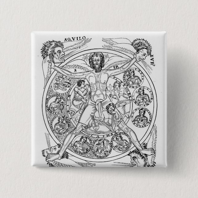 Badge Carré 5 Cm Poésie et musique (Devant)