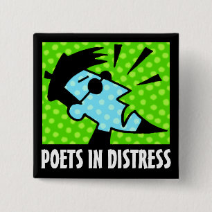 BADGE CARRÉ 5 CM POETS IN DISTRESS DADDY COOL BUTTON