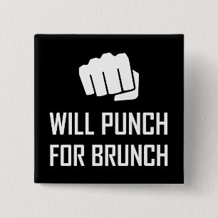 Badge Carré 5 Cm Poinçonnera pour le brunch drôle