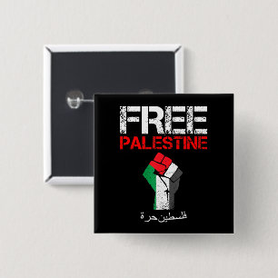 Badge Carré 5 Cm Poing vintage Palestine libre Palestinien Gaza