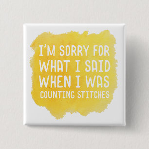 Badge Carré 5 Cm Point de crochet drôle