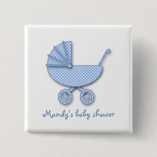 Badge Carré 5 Cm point de polka de bébé