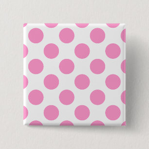 Badge Carré 5 Cm Points blancs et roses