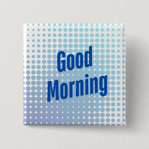 Badge Carré 5 Cm Points Bleus du bon matin