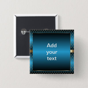 Badge Carré 5 Cm Pois en métal et en or  Texte DO-IT-YOURSELF