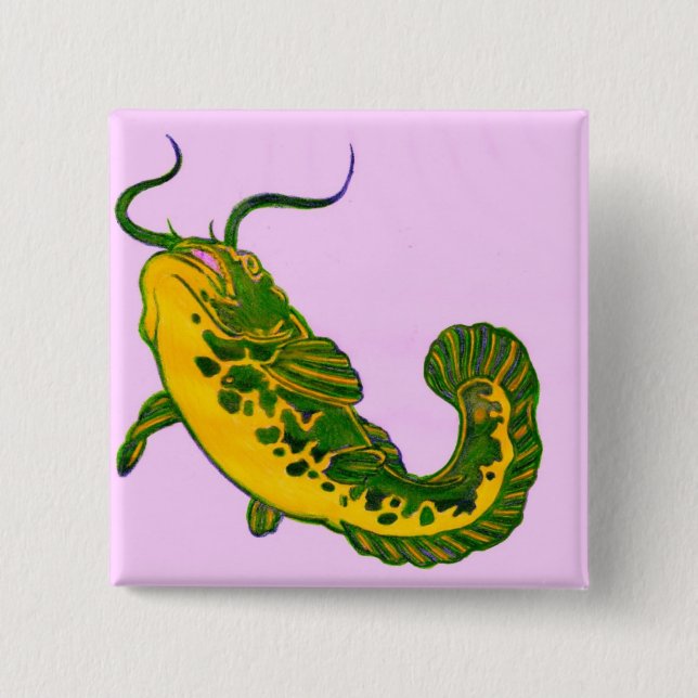 Badge Carré 5 Cm Poisson 02a (Devant)