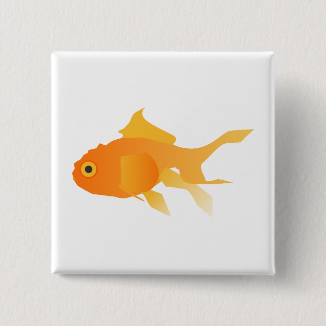 Badge Carré 5 Cm Poisson d'or (Devant)