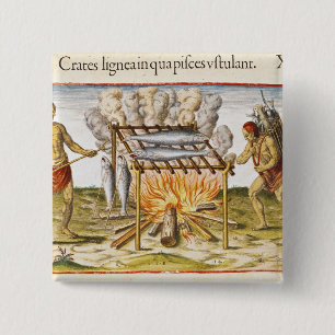 Badge Carré 5 Cm Poissons de cuisine