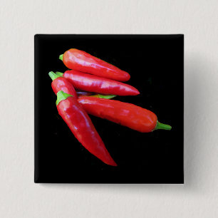 Badge Carré 5 Cm Poivrons de piment fort