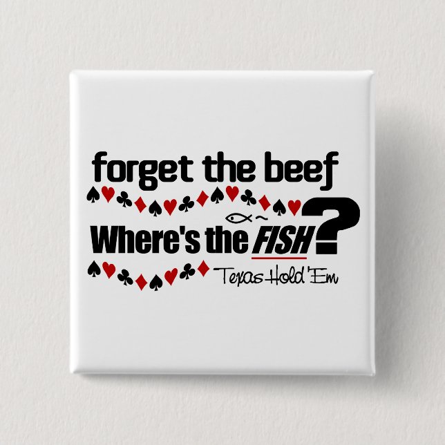 Badge Carré 5 Cm Poker, bouton (Devant)