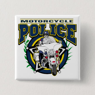 Badge Carré 5 Cm Police de moto