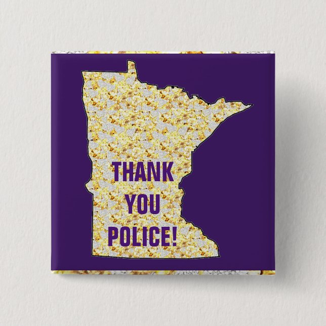 BADGE CARRÉ 5 CM POLICE MERCI ! (Devant)
