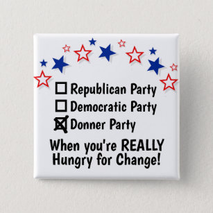 Badge Carré 5 Cm Politique drôle de parti Democratic républicain 