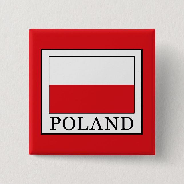 Badge Carré 5 Cm Pologne (Devant)