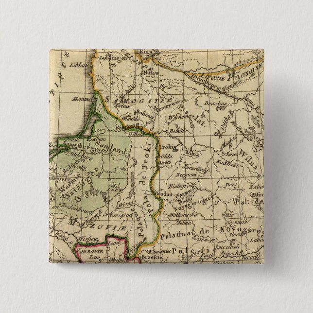 Badge Carré 5 Cm Pologne (Devant)