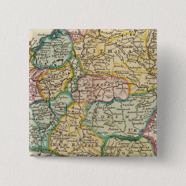 Badge Carré 5 Cm Pologne 6 (Devant)