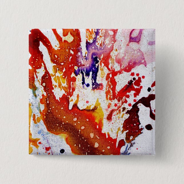 Badge Carré 5 Cm Polychromoptique #1A by Michael Moffa (Devant)