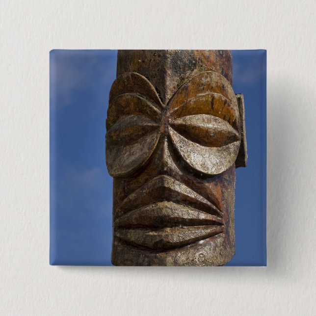 Badge Carré 5 Cm Polynésie française, Îles Cook, Rarotonga, (Devant)