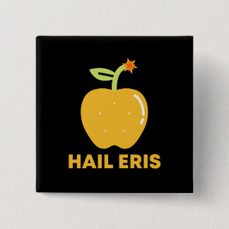 Badge Carré 5 Cm Pomme de Discord Hail Eris Button
