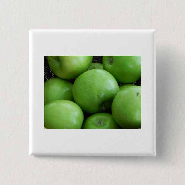 Badge Carré 5 Cm Pommes vertes (Devant)