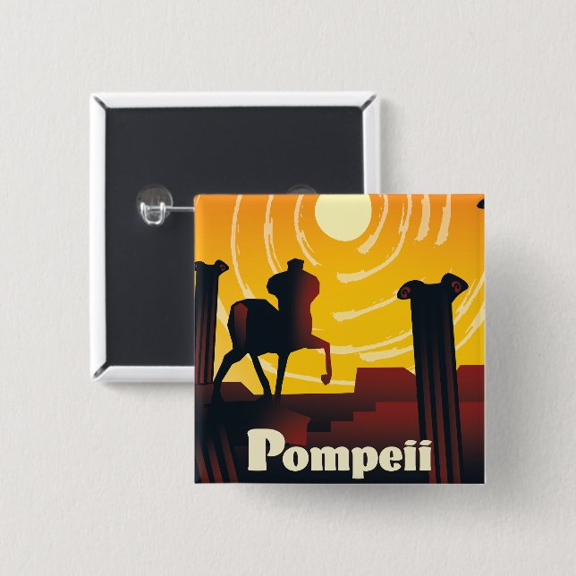 Badge Carré 5 Cm Pompéi (Devant & derrière)