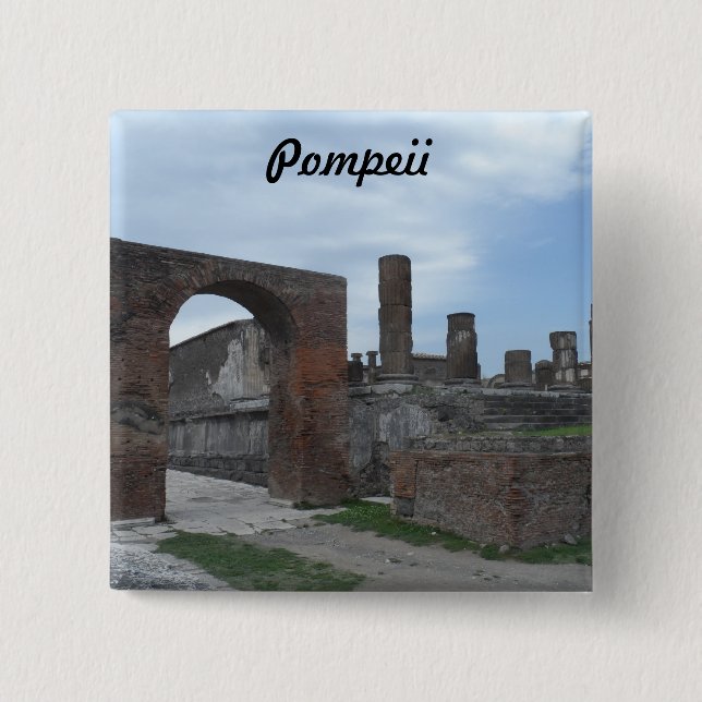 Badge Carré 5 Cm Pompeii, Italie (Devant)