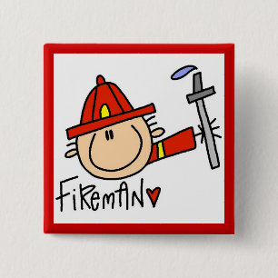 Badge Carré 5 Cm Pompier
