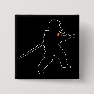 Badge Carré 5 Cm Pompier Hero incendie Secourt Silhouette