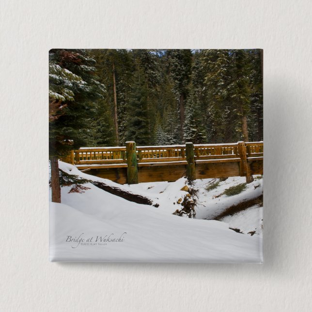 Badge Carré 5 Cm Pont à Wuksachi (Devant)