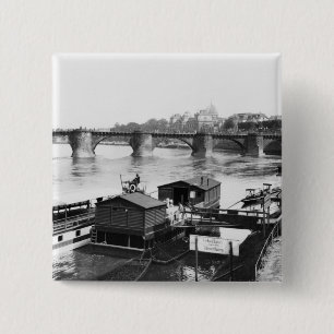 Badge Carré 5 Cm Pont d'Augustus, Dresde, c.1910