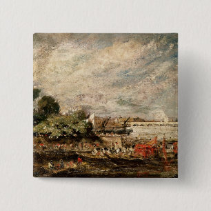 Badge Carré 5 Cm Pont de John Constable Waterloo de Whiteh