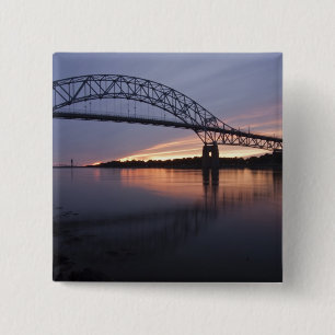 Badge Carré 5 Cm Pont de Sagamore sur le canal du cap Cod,