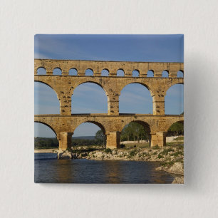 Badge Carré 5 Cm Pont du Gard, Gard, Languedoc Roussillon, France