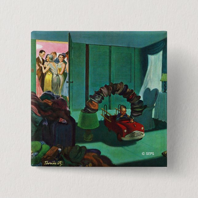 Badge Carré 5 Cm Pont en casquette (Devant)