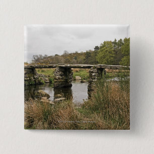Badge Carré 5 Cm Pont en clapet en parc national de Dartmoor