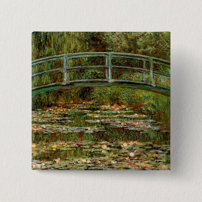 Badge Carré 5 Cm Pont français de Monet Giverney (Devant)