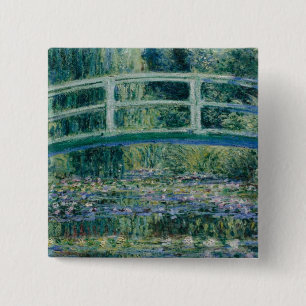 Badge Carré 5 Cm Pont japonais et nappes d'eau Claude Monet